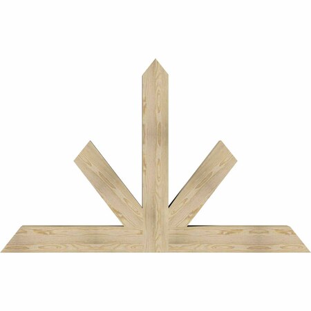 Ekena Millwork Saratoga Rough Sawn Timber Gable Bracket, Douglas Fir, 72"W x 45"H x 6"D x 6"F, 15/12 Pitch GBW072X45X0606SAR00RDF